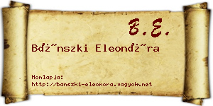 Bánszki Eleonóra névjegykártya