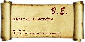 Bánszki Eleonóra névjegykártya